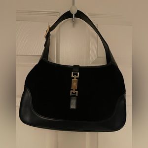 Authentic Jackie O Gucci bag. Black suede and leather
